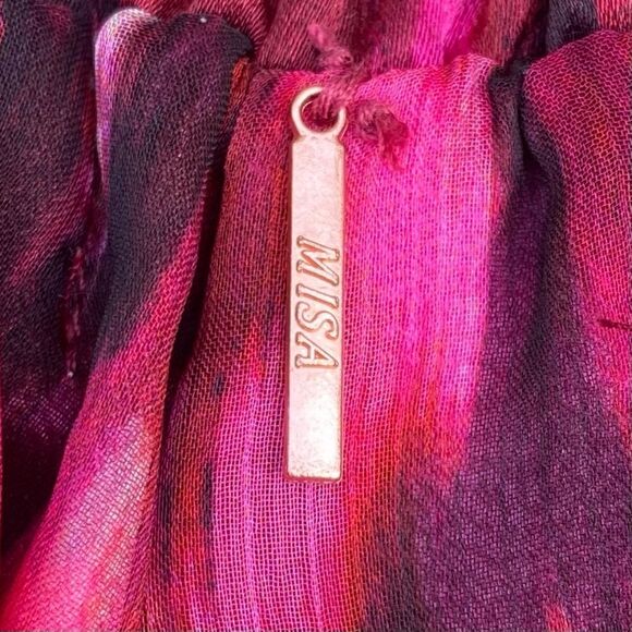 NWT New MISA Los Angeles PIA Chiffon Sheer Pull On Wide Leg Pants Small Boho - Picture 3 of 8